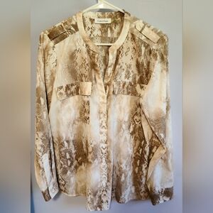 Calvin Klein Beige Snake Print Blouse